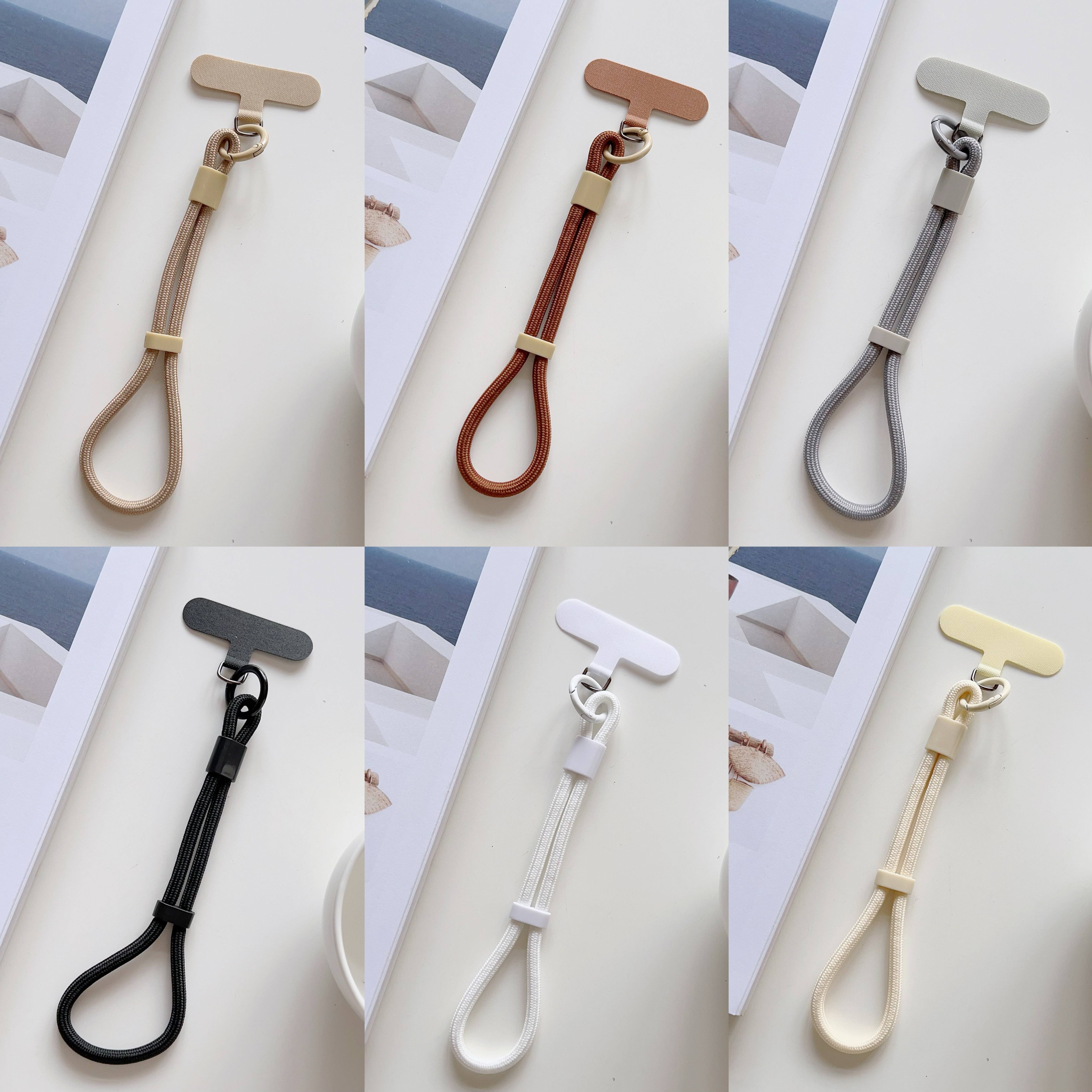 TEMU 6pcs Set Of Colorful Woven Phone Wristbands, Adjustable Anti-loss Phone Lanyards With T-shaped Phone Pads, Detachable Portable Wrist Cords,