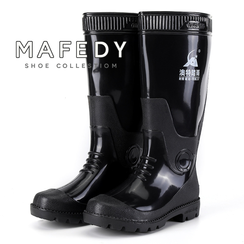 Botas   Negras de Tobillo   para Tres Previsiones - Zapatos de   de Tobillo Largo para Labor - Zapatos de Goma Impermeables Resistentes al   -  