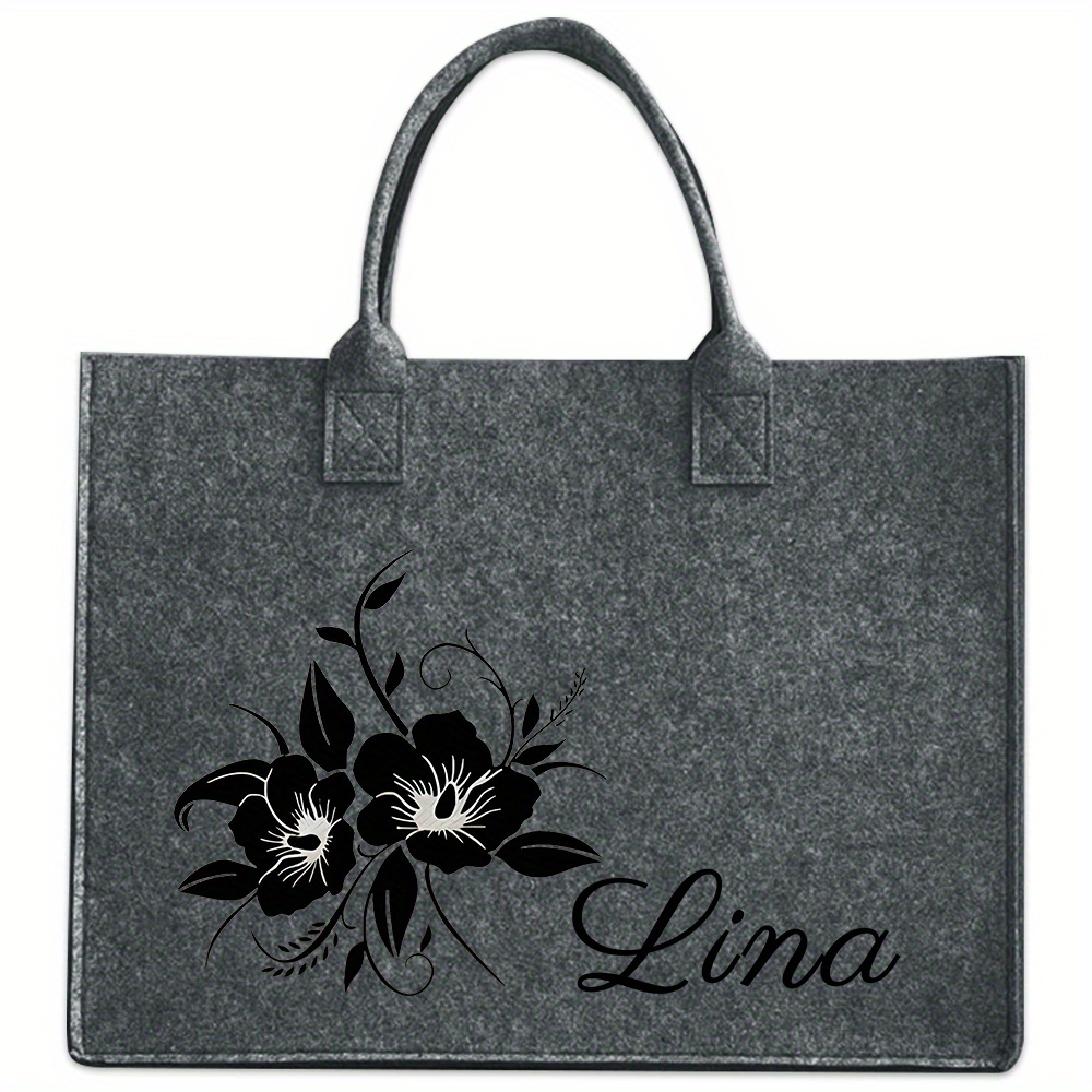E-shop 1 personalisierte Filz-Tragetasche mit individuellem Wärmeübertragdruck, Damen-Tragetasche, praktische Pendlertasche für die Arbeit,