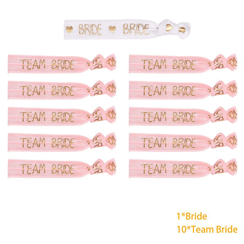 Image of 11pcs Bracelet Bridal Headpiece Bachelorette Party Bride To Be Decoration Accessories Hen Party Bridesmaid Bridal Shower Supplies