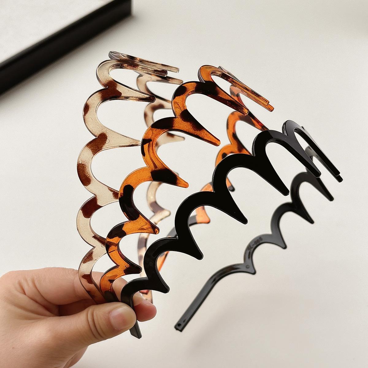 TEMU 1/3pcs Marcolor Women's Retro Tortoise Headband - High-top Non-slip Lace & Tooth Comb Hair, Suitable For Everyday, Easter, Parties, Vintage Hair