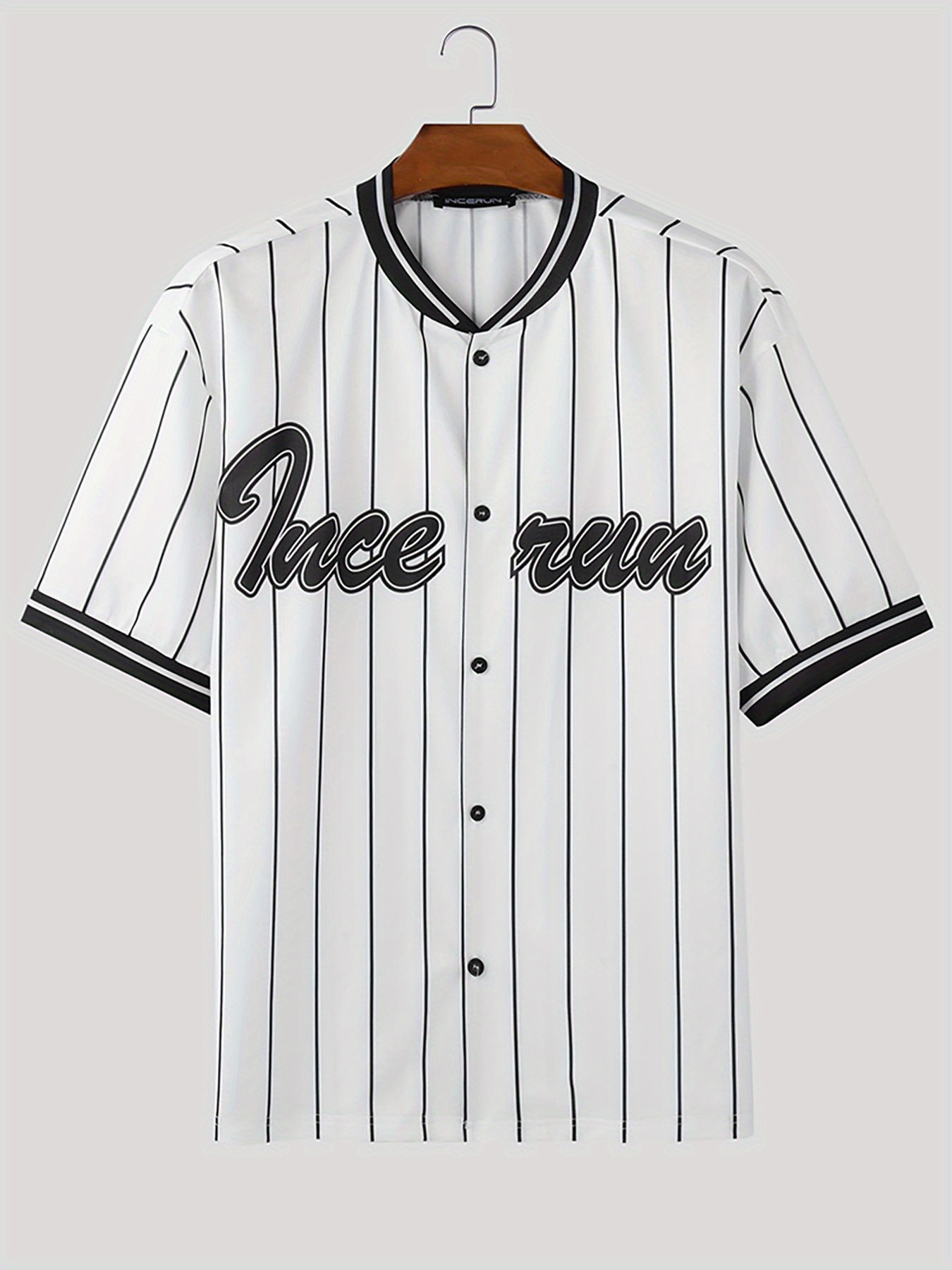 mens retro striped baseball jersey letter print Temu United Arab