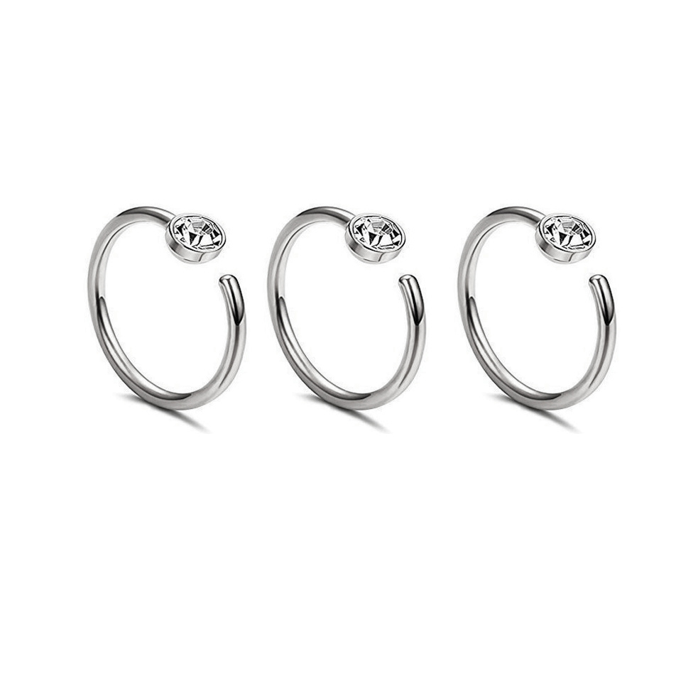 TEMU 1pc/3pcs/5pcs Simple And Stylish Stainless Steel Septum, Nose Ring, Golden/silvery/black, Women's Body Piercing Jewelry, Suitable For Daily Wear