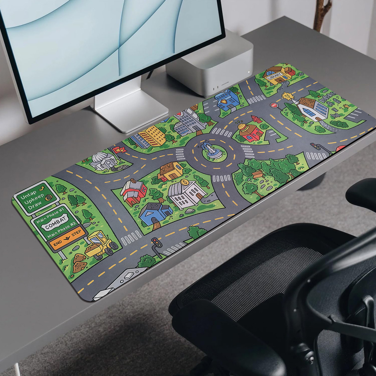 TEMU 1pc Extended Gaming Mouse Pad And Pc Desktop Keyboard Pad - Game Pixel Style Pattern - Laptop Protective Pad Desk Mat - Durable Non-slip Base