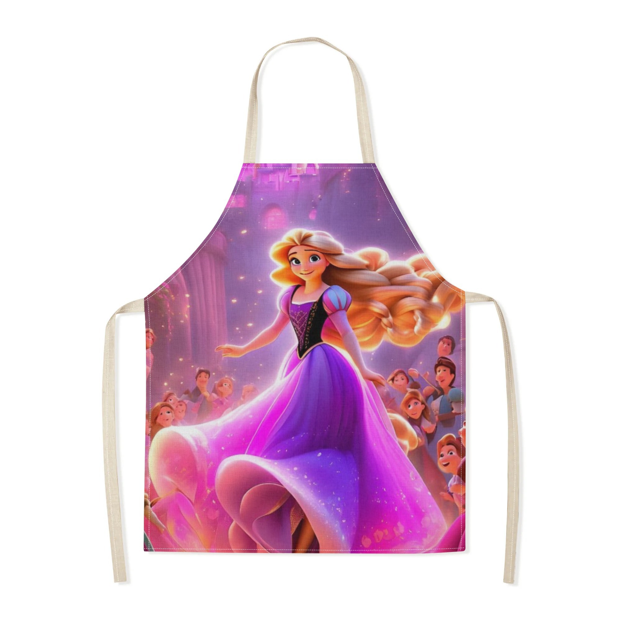 disney   cartoon waterproof apron - vibrant,   polyester with fairy tale print for kitchen, restaurants, hotels, and home use details 6