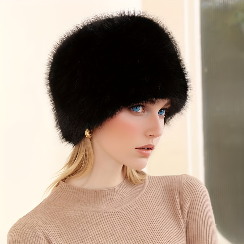 Women's Adjustable Mongolian-style Ear Muffs With Fox/rabbit Ball Cap - Lightweight And Warm For , Suitable For Skiing, Outdoor Activities, And Christmas, Machine Washable Fox/rabbit Material