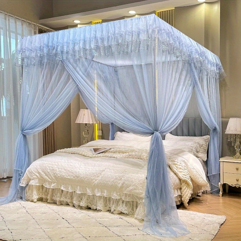 Blukids Bed Canopy For Girls & Adults, Large Elegant Bed Curtain Canopy