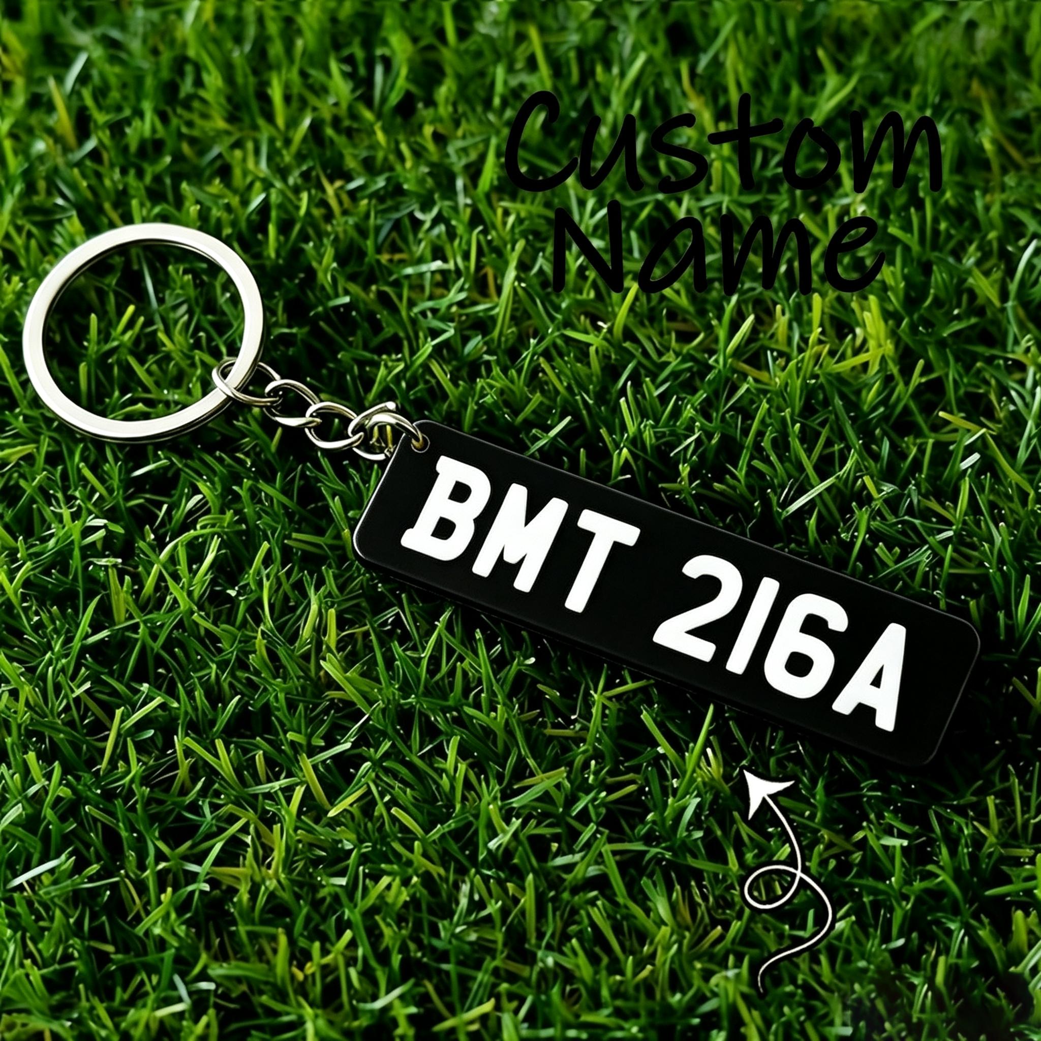 TEMU 3d Printing Custom License Plate Keychain, Personalized Name Car Registration Plate Pendant, New Driver Gift And Car Key Pendant, Perfect