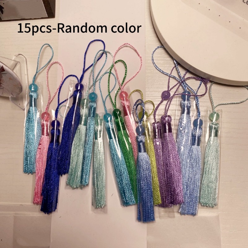 TEMU 15pcs Tassel Small Hanging Tassel Decorative Pendant, Suitable For Crafts Like Fan Pendants, Bookmarks, Sachets, Headwear, Etc