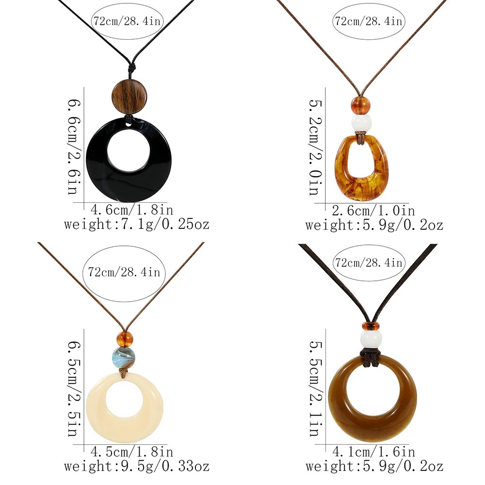 TEMU 4pcs New Chinese Ancient Style Zen Long Feather Necklace Women's Retro Ethnic Style Individual Versatile Sweater Chain Clavicle Chain