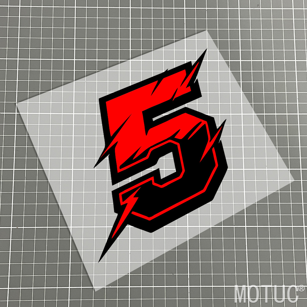 TEMU 2d Flat, Set Of 2 (one Large And 1 Small) 2d Flat Stickers, Red And -style Racing Numbers 0-9, Waterproof Vinyl Decals. Suitable For Motorcycles
