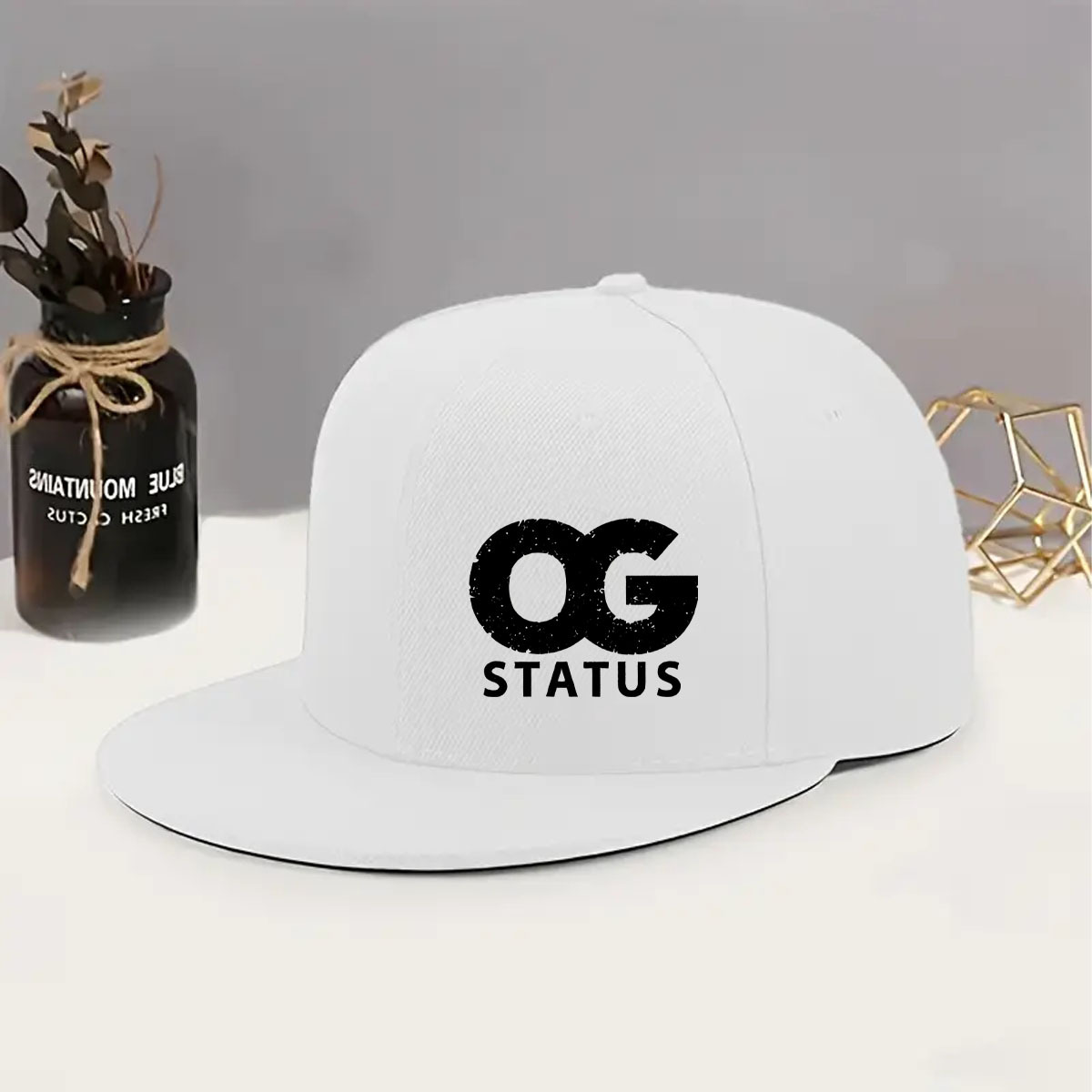 1pc OG Printed Flat-Brim Baseball Cap, Printed Duckbill Cap, Hip-Hop Cap, New Spring/Summer Model, Breathable And Lightweight, Unisex, Adjustable Size, Trendy And Versatile, Suitable for Travel And Fishing, Great Gifting