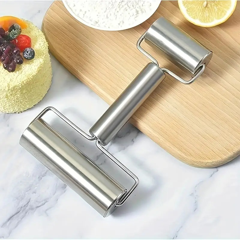 TEMU Smooth, , Stainless Steel Double-headed Rolling Pin, Time-saving Rolling Cylinder, Dough Rolling Pin, H-shaped Rolling Pin, Suitable For Home