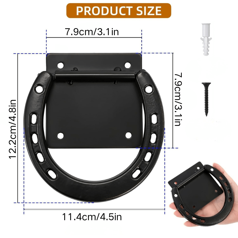 E-shop Hochleistungs-Fußleine-Ring für Pferde, mit robusten Stahl-Fußleine-Haken und Schrauben, ideal für Pferdeboxen, Stallungen, Rennbahnen und