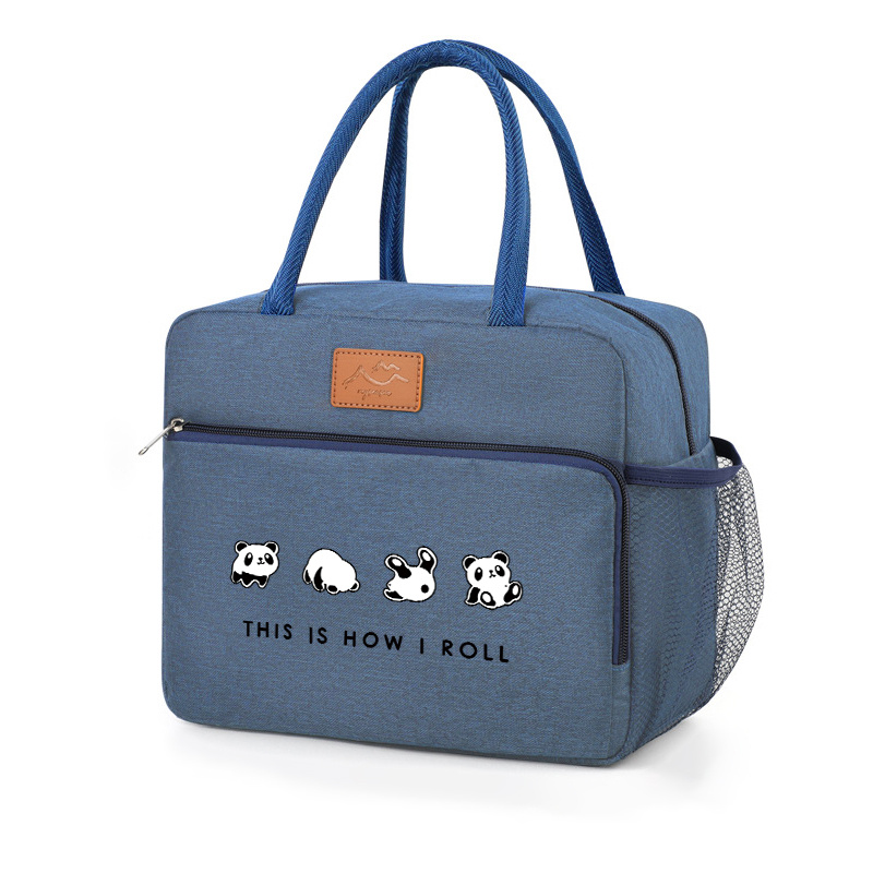 TEMU Borsa Isolata con Chiusura a Cerniera, Borsa Tote Capiente, Frigo Portatile con - Motivo a Rullo, Lavabile a , per Ufficio, Lavoro, Viaggi,