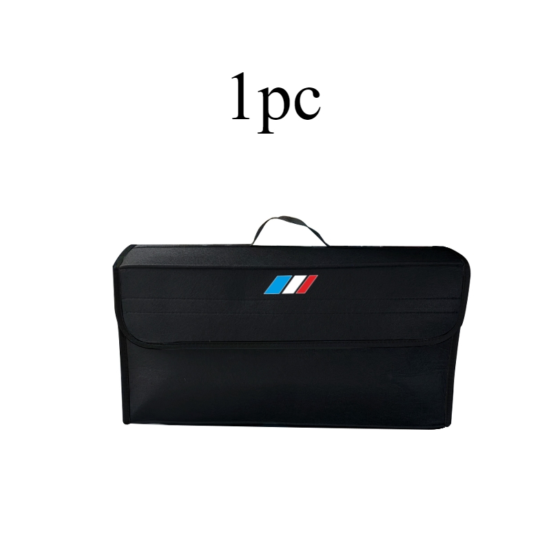 Image of Car Trunk Felt Black Storage Box, Blue White And Logo, Folding Non-slip Compartment Luggage Storage Box Tool Car, Travel Storage Bag, Family Car For Most Models, Outdoor Supplies