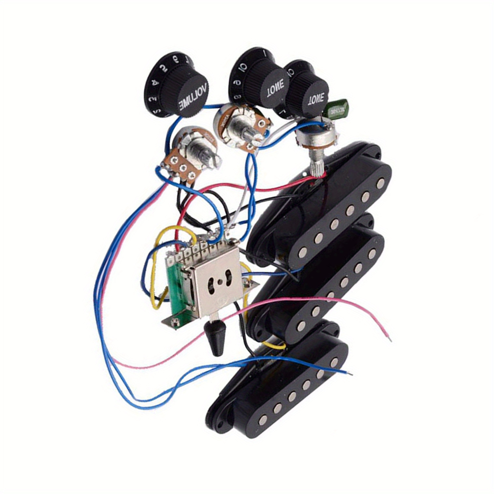 Premium 250K Pots and 5-Way Selector Kit for ST Electric Guitar Upgrades, Electronics Installation Kit, St Guitar Modification, St Style Electric Guitar Parts, Vintage Style Pots, Vintage Tone Control, Classic Pickup Setup, Durable Electronics