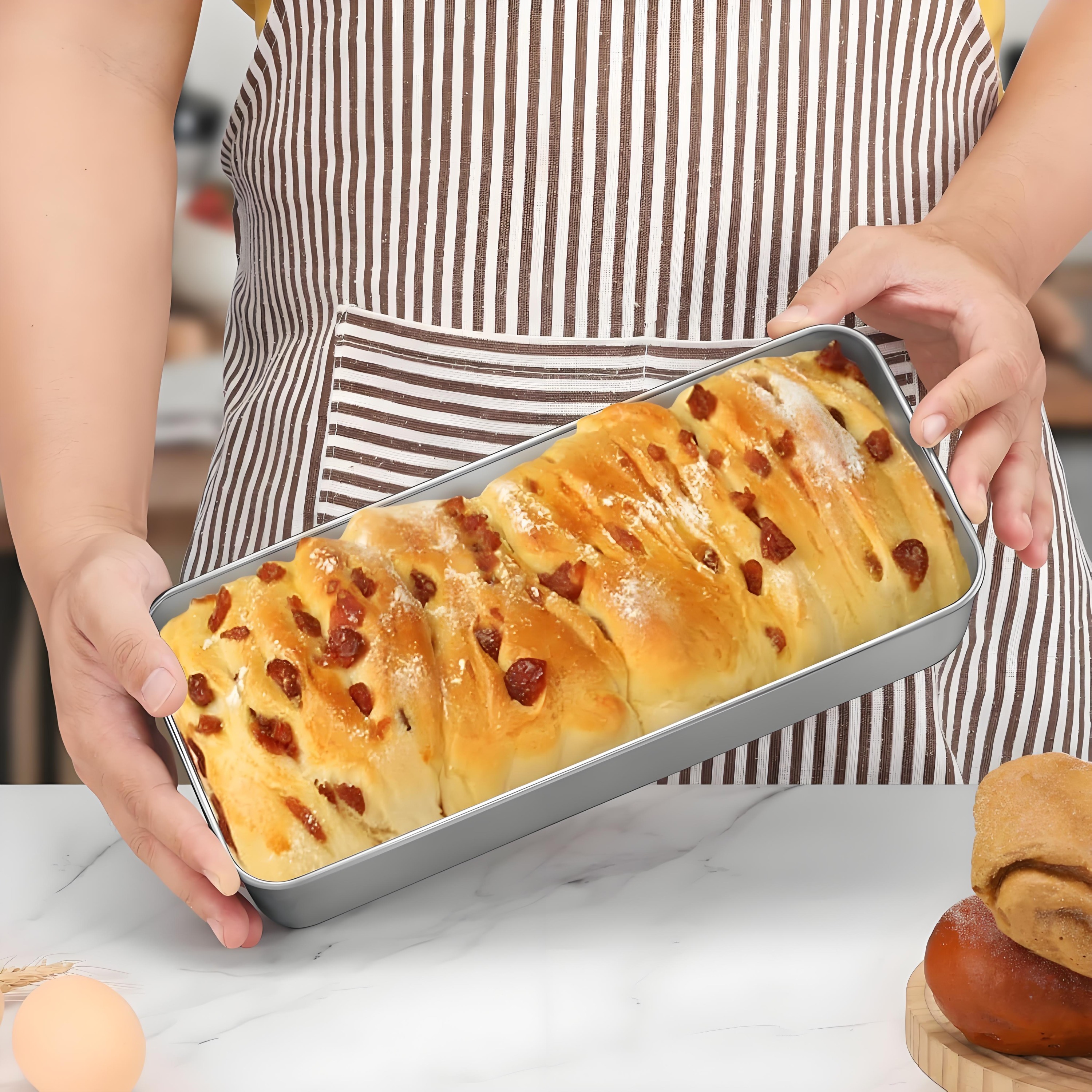 2pcs Rectangular Stainless Steel Bread Pans Set