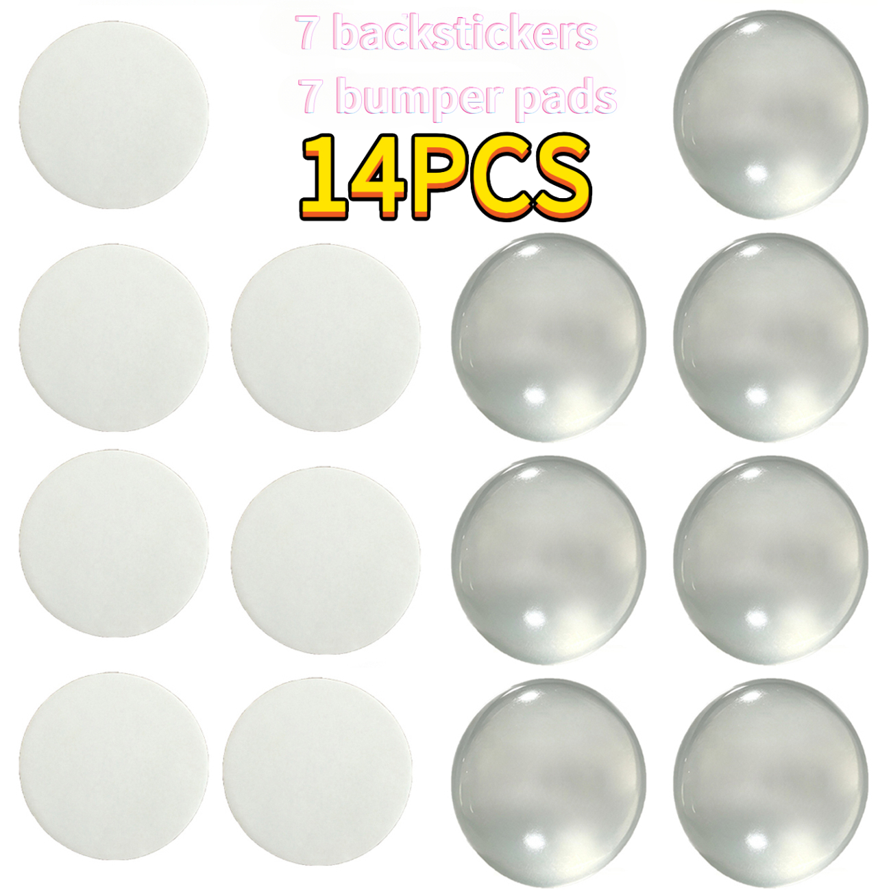 TEMU 14pcs Transparent Adhesive Anti-collision Pads, Which Can Help Reduce Noise To The Maximum , Suitable For Home And Office Use, Protect Walls, ,