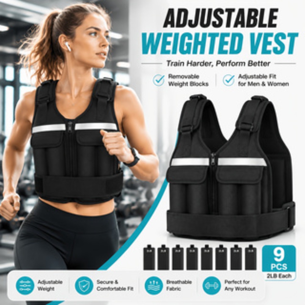 Temu adjustable weighted vest with removable weight blocks