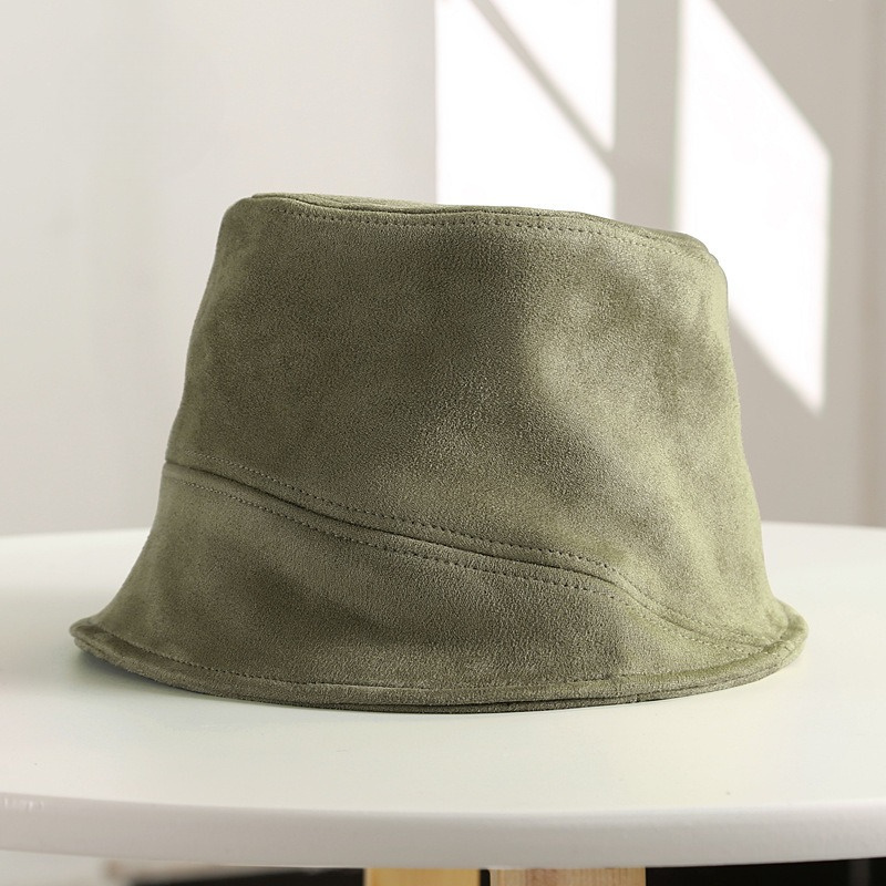 TEMU Japanese Suede Solid Color Fisherman Hat, Warm Windproof Bucket Hat, Versatile Sun Hat For Autumn And Winter Casual Wear