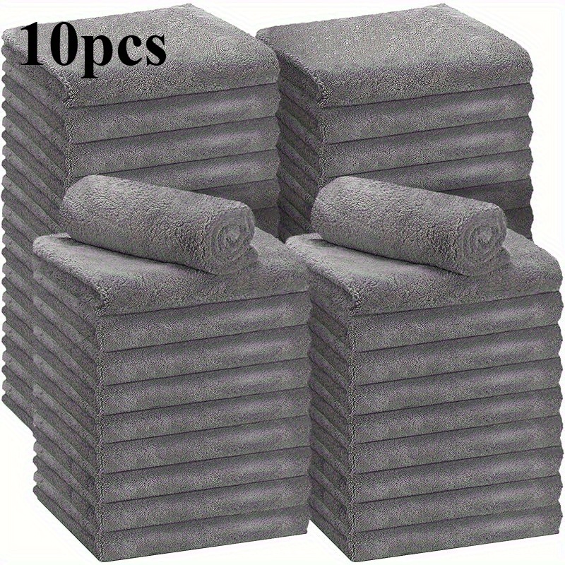 E-shop 10//40er Pack Mikrofaser-Reinigungstücher, kantenlose saugfähige Plüschhandtücher für Auto-Polieren und Trocknen, 500 GSM, 40,64 x 40,64 cm -