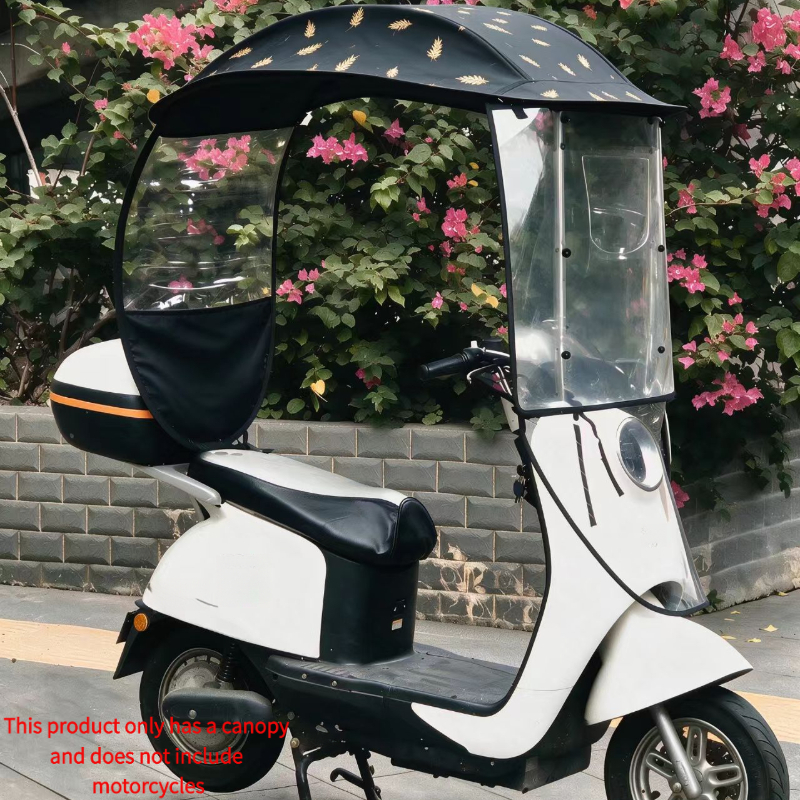 TEMU 1pc Motorcycle Sunshade. Suitable For Motorcycles, Electric Bikes, Scooters, And Daily Commuting. Summer Sunscreen And Use For Electric Bikes