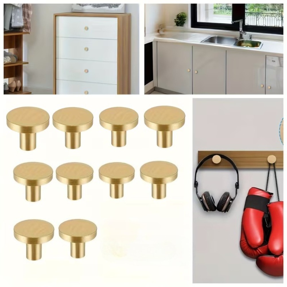 18pcs golden polished metal drawer lock catch single hole rod handle suitable for cabinets wardrobes and vanities with screws included drawer and cabinet latches