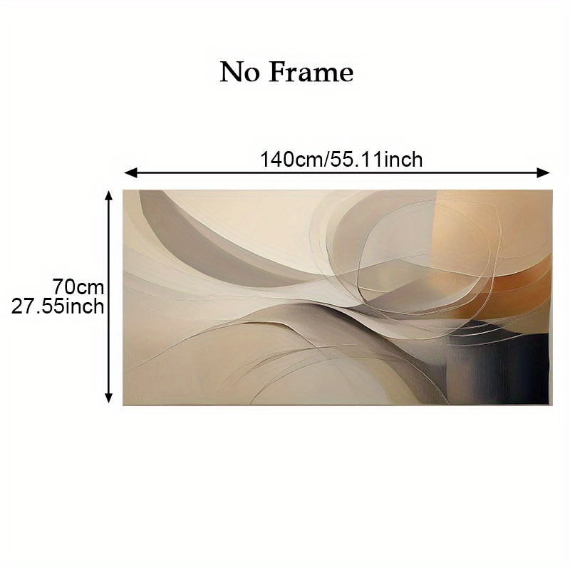 TEMU 1pc Frameless Canvas Wall Art 27.5x55.1 Inches - Modern Abstract Painting With Soft Neutral Tones, Smooth Textured , Large Size Contemporary Art