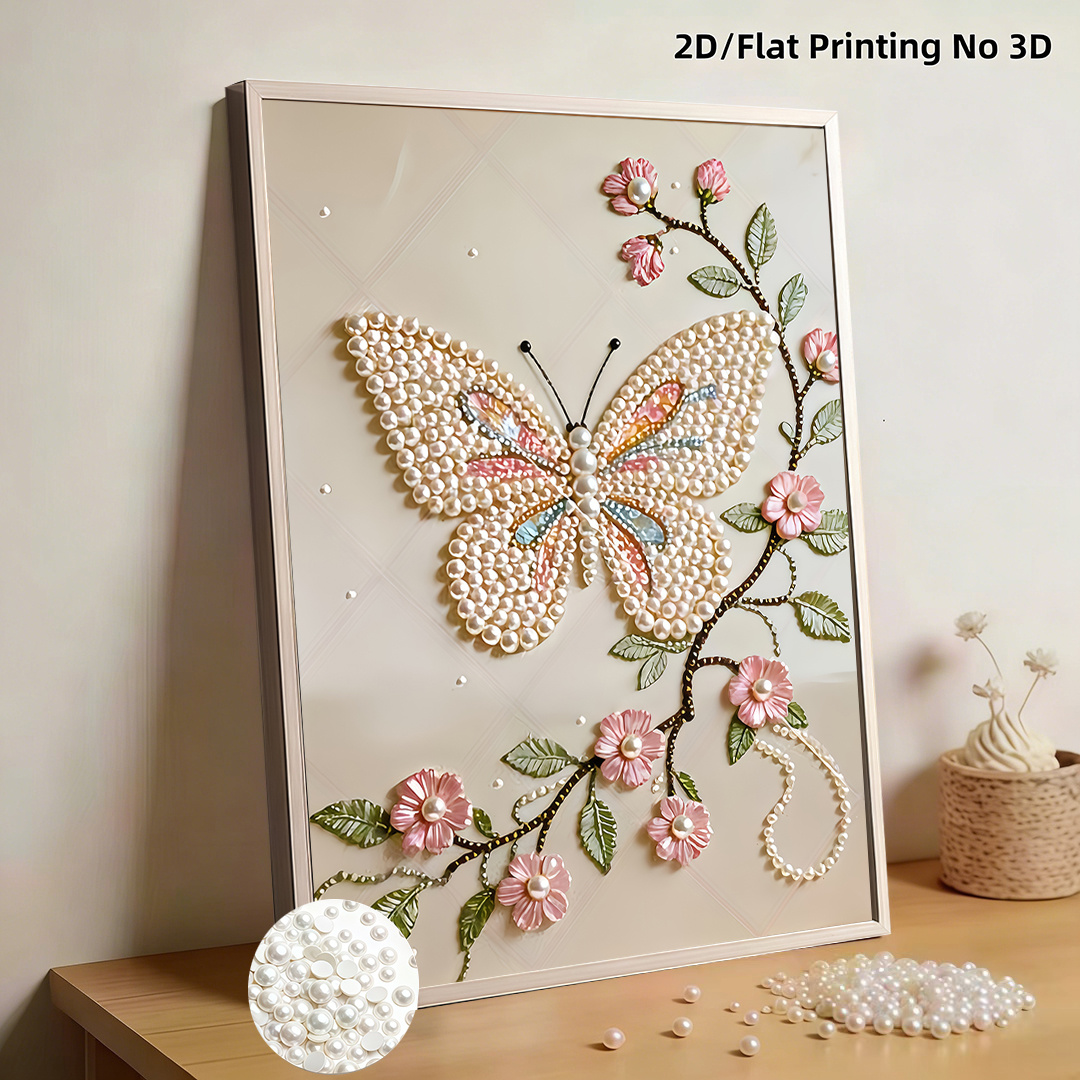 5d diy pearl painting kit suitable for home wall decor with   dance   flower patterns irregular round pearl beads stress craft activity handmade gift for frameless for skill levels