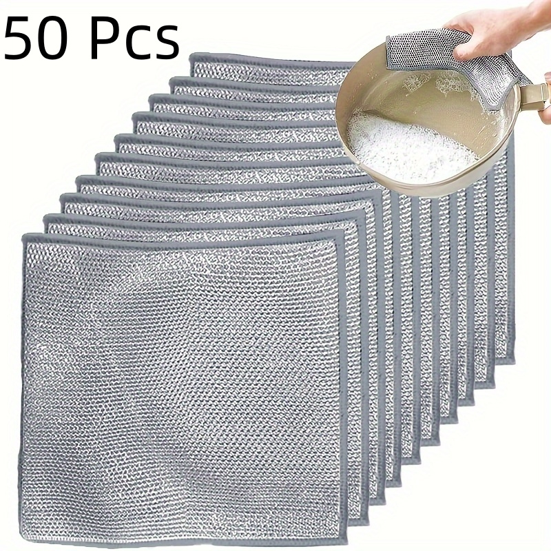 50pcs ultra fine microfiber kitchen scrub pads dual sided durable dishwashing cookware cleaning sponges ideal for   cleaning  
