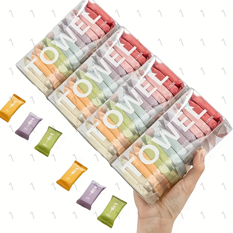 TEMU 56pcs Compressed Towel Set For Dormitories, Disposable Compressed Face Towels, Soft Towels, Portable Thickened Disposable Face Towels, Suitable