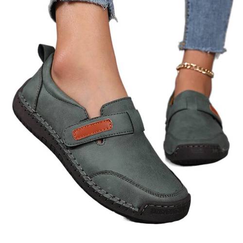 wide size orthopedic handmade loafers breathable slip on flat shoes with soft sole women shoes