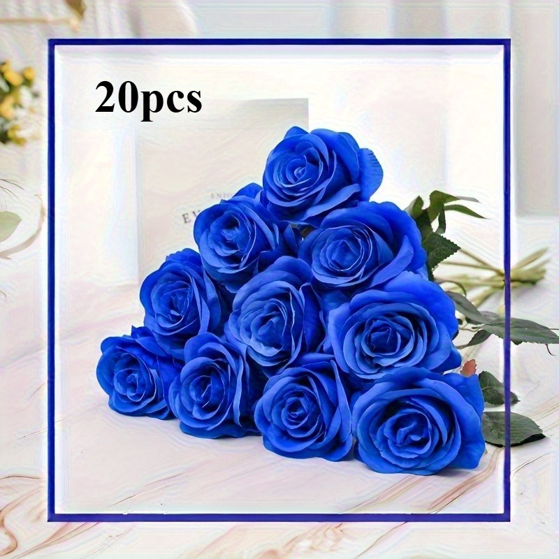 TEMU 20-pack Realistic Artificial Roses Bouquets, Lifelike Faux Silkyy Flowers For Home/office/wedding Decor -