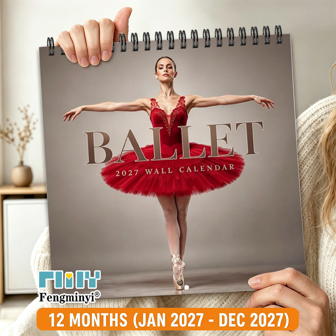 TEMU Wall Calendars, 1pc, Wall Sticker Calendar Ballet Dance Hanging Wall Calendar, 12 Months Annual Organizer, Double Spiral Binding, Christmas New