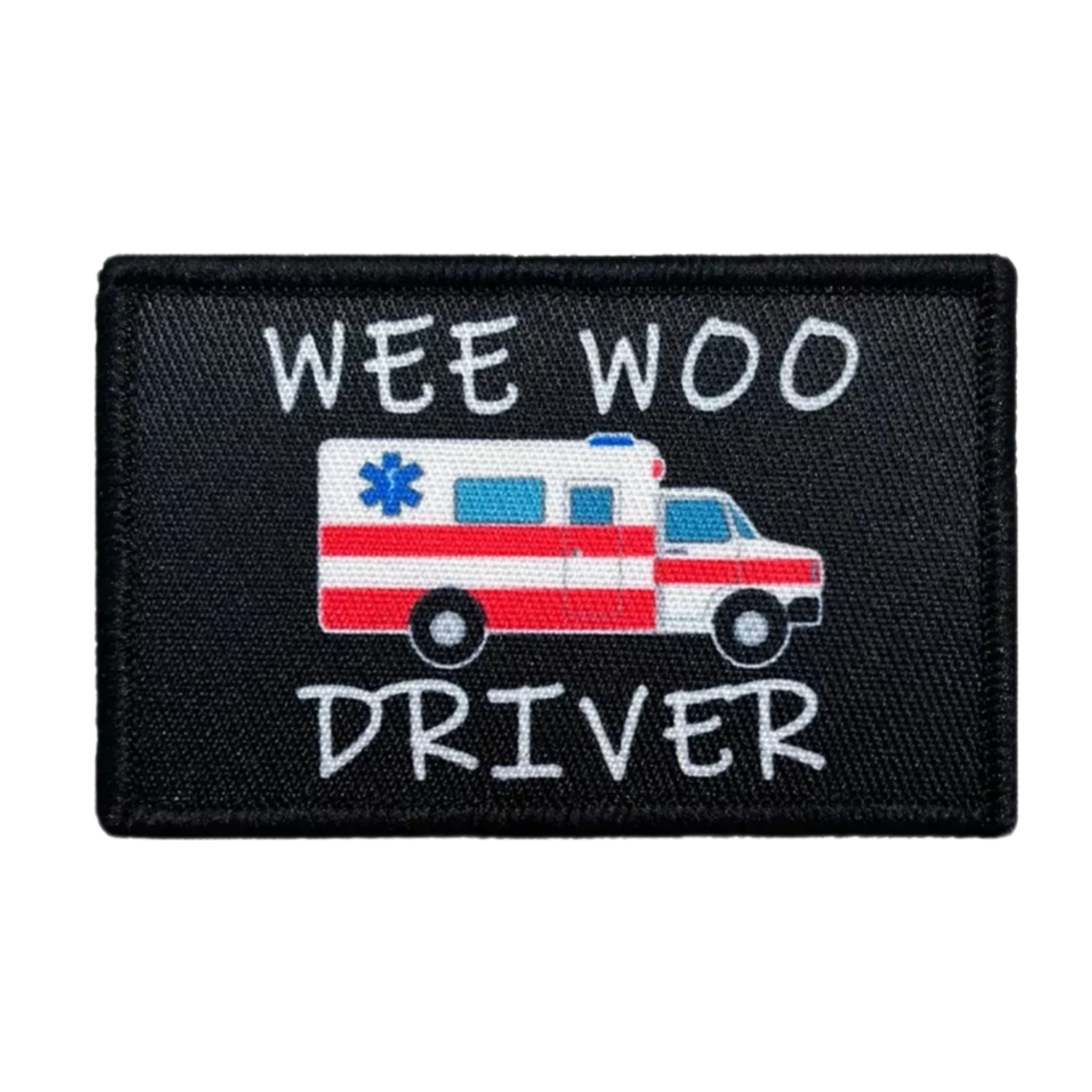 Wee Woo Driver Ambulance Printing Patches And Loop Badge Diy Morale Applique Accessories For Jacket, Backpack, Hats