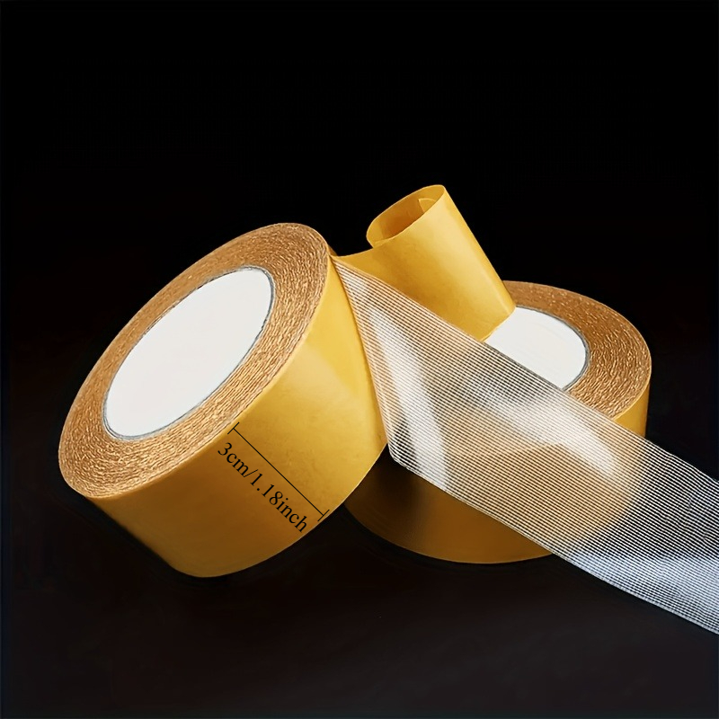 TEMU 2 Rolls Of 787.4-inch Wide, 3cm Pe Double-sided Tape, With Super-strong Adhesive, Suitable For Walls, Fiberglass Mesh, Wood, Plastic, And Metal