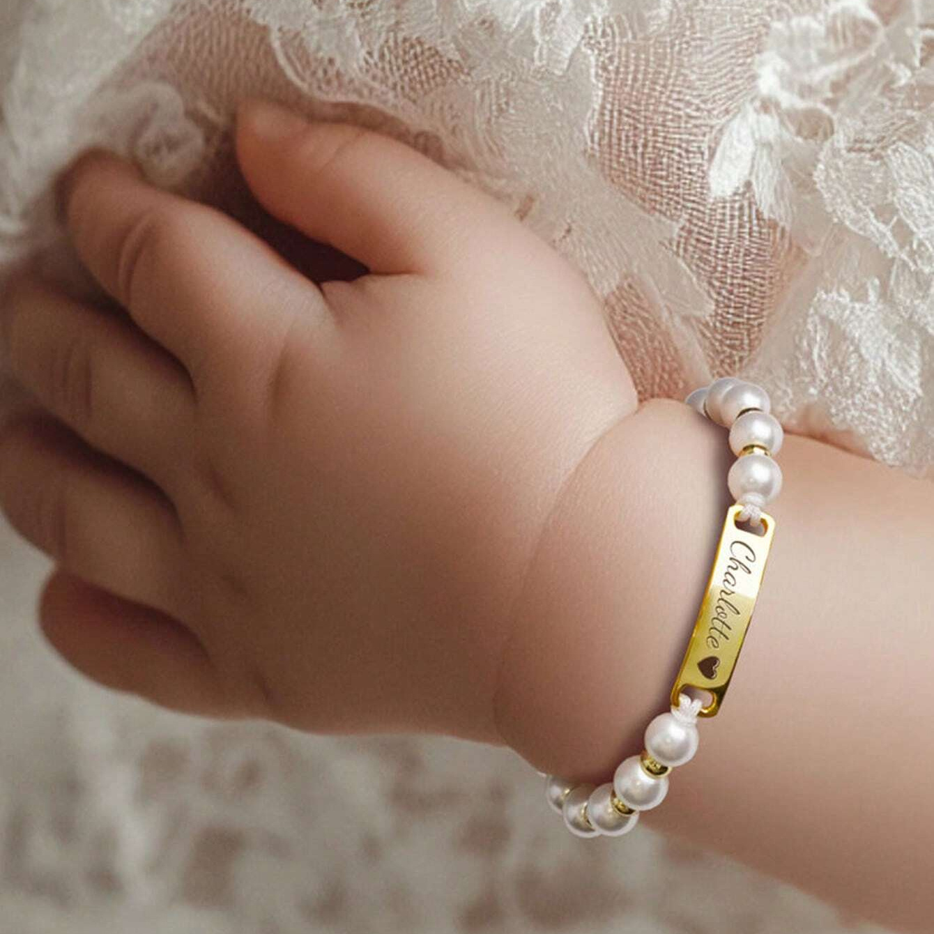 TEMU Pulsera personalizada con perlas de para niña, pulsera con personalizado para niñas, pulsera tejida a , regalo para Pascua, Día de San Valentín