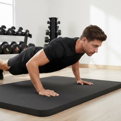 a unisex fitness mat resistant to slipping and wear designed for and cardiovascular workouts this mat is thicker and making it suitable for men and women ideal for stretching and aerobic exercises at home