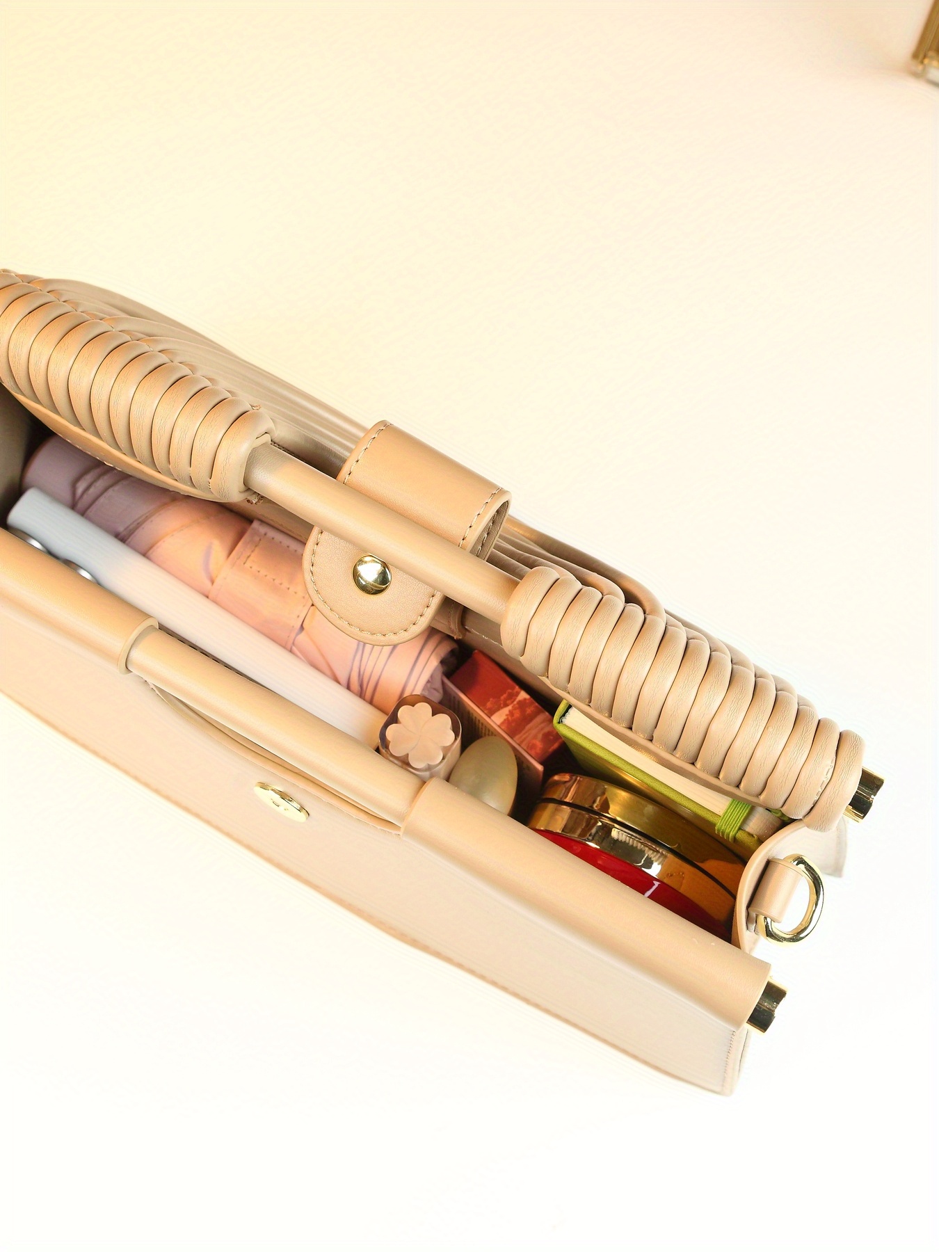 Stylish Solid Color Line Design Handheld Small Square Evening Bag for Women