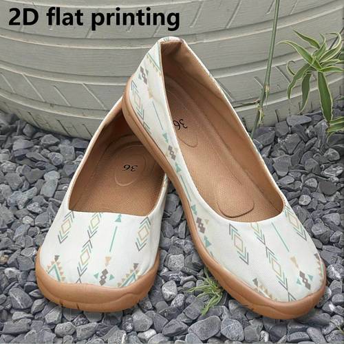 womens slip on flats everyday shoes with cushioned tpr sole breathable pastel beige white footprints soft fabric casual footwear for office home lightweight comfortable flats ladies slippers geometric pattern footwear stylish durable construction