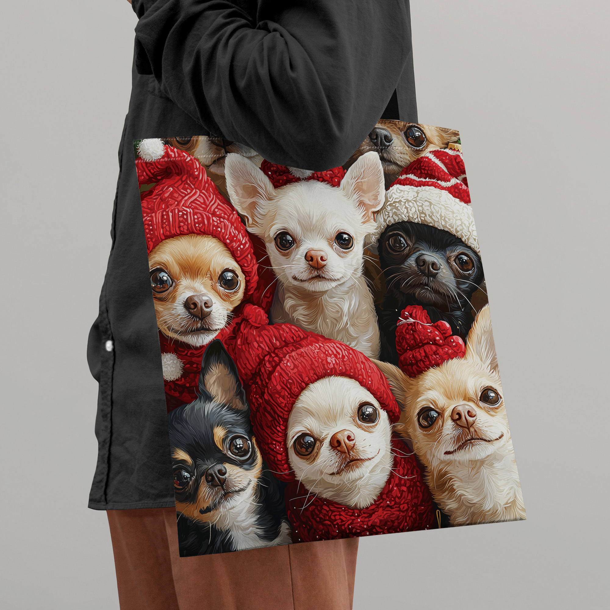 

1pc Polyester Tote Bag, Reusable Shopping Shoulder Bag