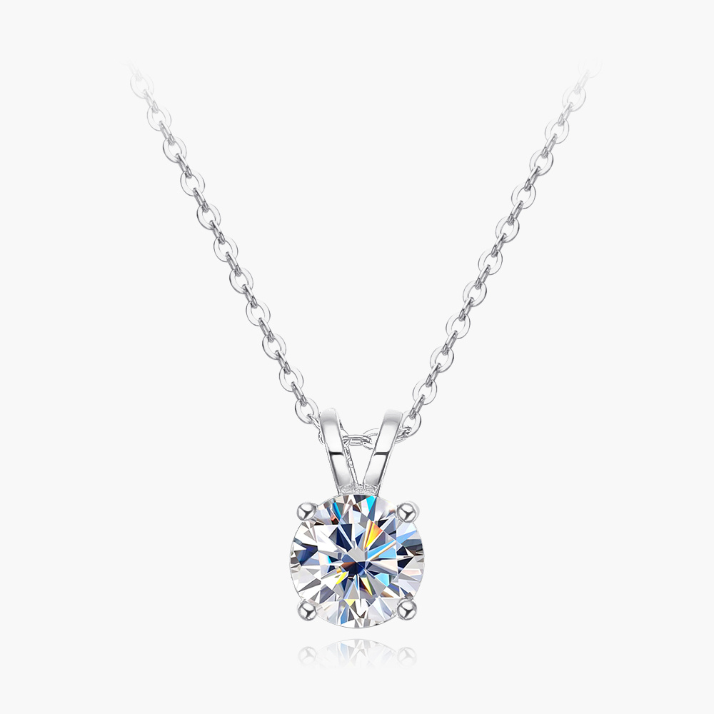 1pc Cute Bunny Moissanite Necklace, S925 Silvery