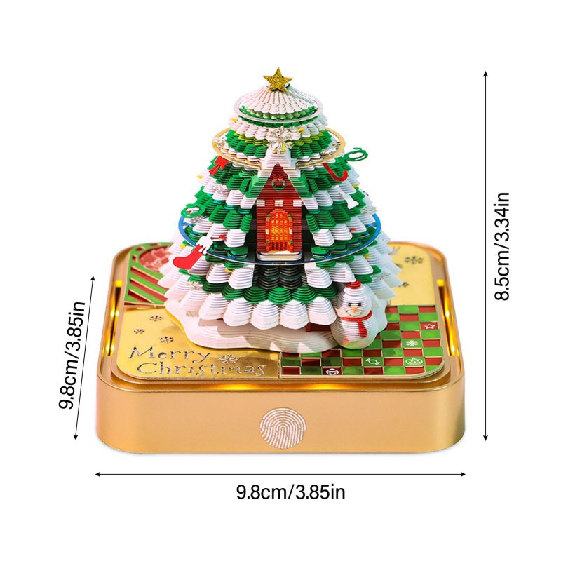 1pc 3d christmas tree house calendar 2025       sculpture freestanding paper craft battery operated aaa not included no feathers ideal christmas gift for colleague or friend details 3