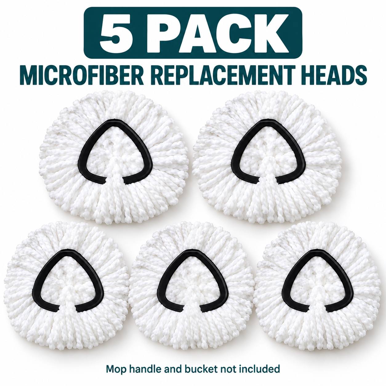 TEMU 5-pack Of High- Mop Heads, Designed For Cleaning Of Bathroom And Kitchen Tiles, Shower Floors, And Kitchen Floors.| Cleaning Design, Fiber