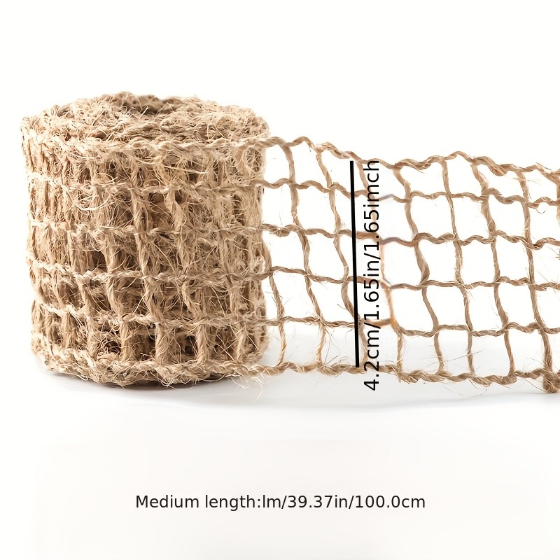 TEMU 1 Rollo de 1 Metro de Cinta Trenzada de Lino Natural, Ancho 42Mm (39.37 Pulgadas) - de Estilo de Calidad, Adecuada para Manualidades, Decoración