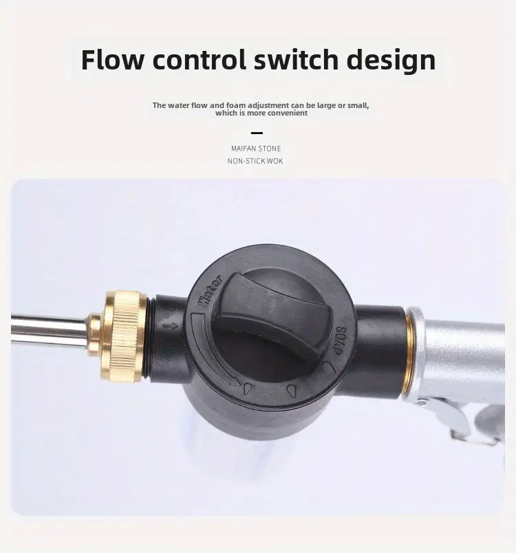 1pc all metal high pressure wash water gun with extended rod and foam sprayer for home use with foam pot ideal for car cleaning and garden watering applications details 6
