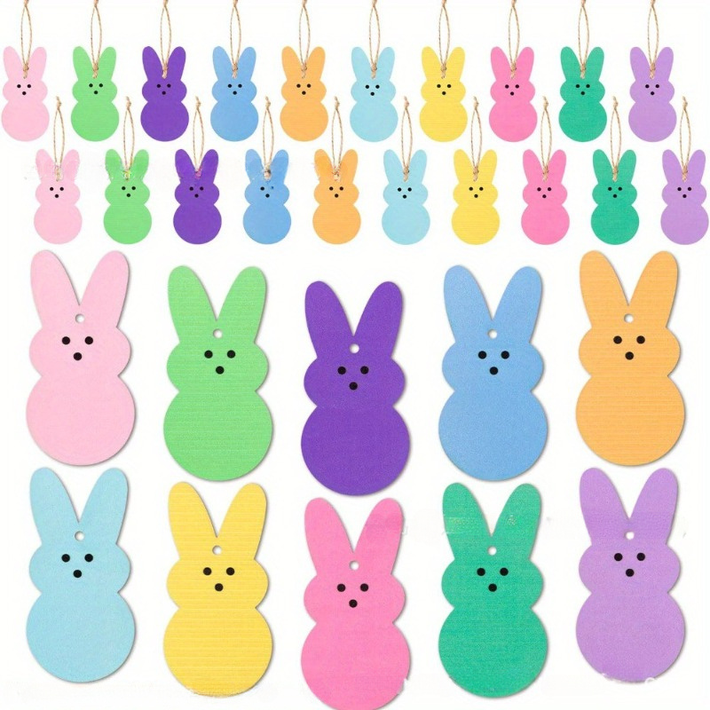 

20pcs Wooden Easter Bunny Name Tags, Manufactured Wood, No Electricity Needed, Featherless, With Party Supplies And Gift Decorations For Easter And Spring Holiday Decor