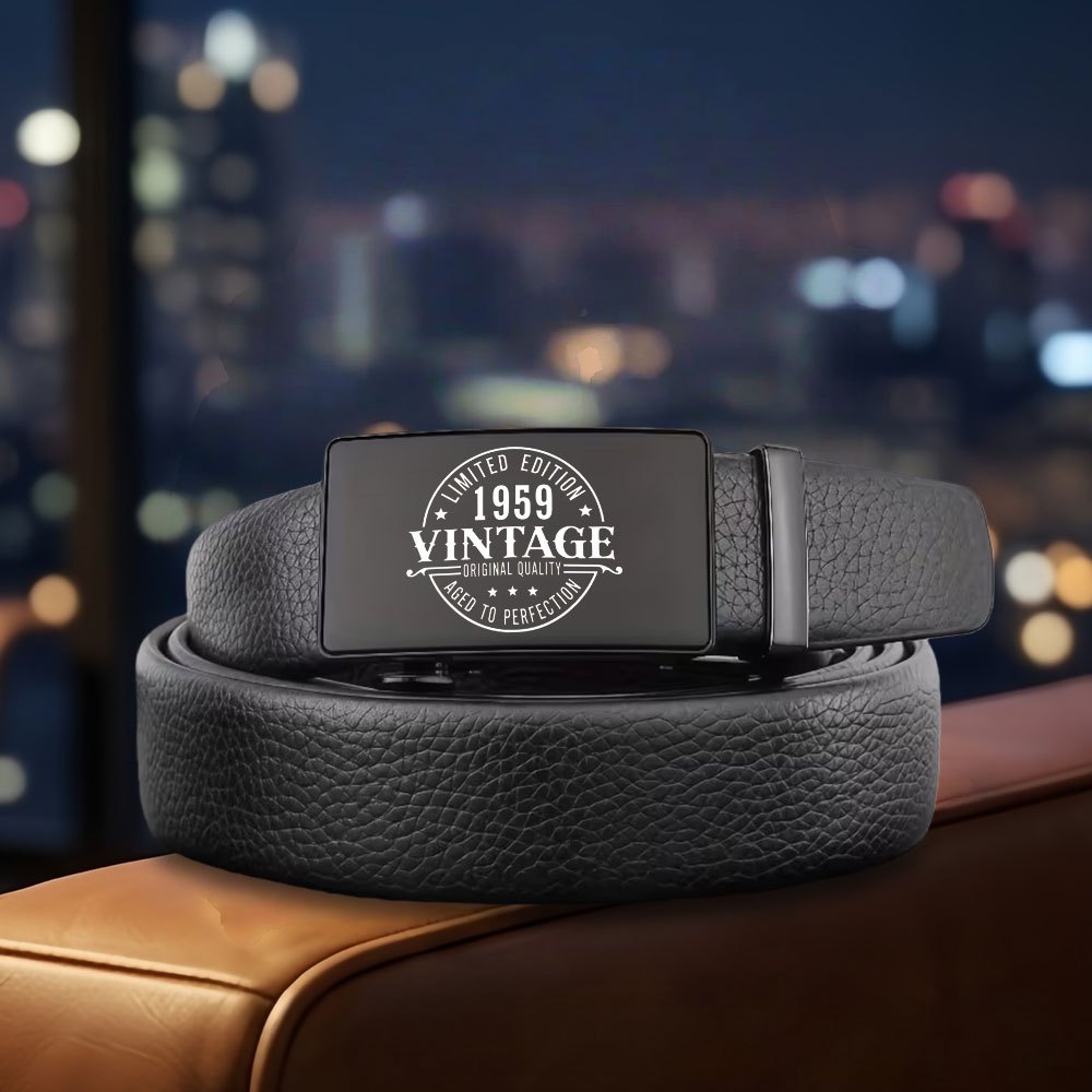 TEMU 1pc 1959 Vintage Commemorative Men's Belt, Men' Belt, Casual Jeans Business Belt, Casual Fashion Universal Matching Belt, Themed Father's Day