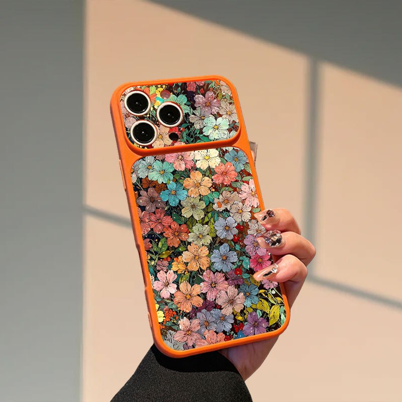 TEMU Coque de téléphone - Une coque de téléphone avec un motif floral, imprimée UV, compatible avec les modèles Apple 17PROMAX, 17PRO, 17, 16PROMAX,